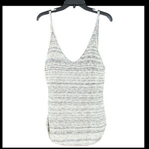 Full Tilt Gray Marled Knit Tank Spaghetti Strap Fitted Y2K Aes